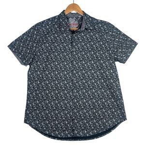 Robert Graham XL Button Front Shirt Abstract Print Short Sleeve